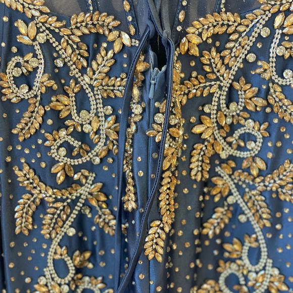 Ellie Wilde Slate/Gold Prom Gown EW37055 Size 2 - Picture 8 of 10